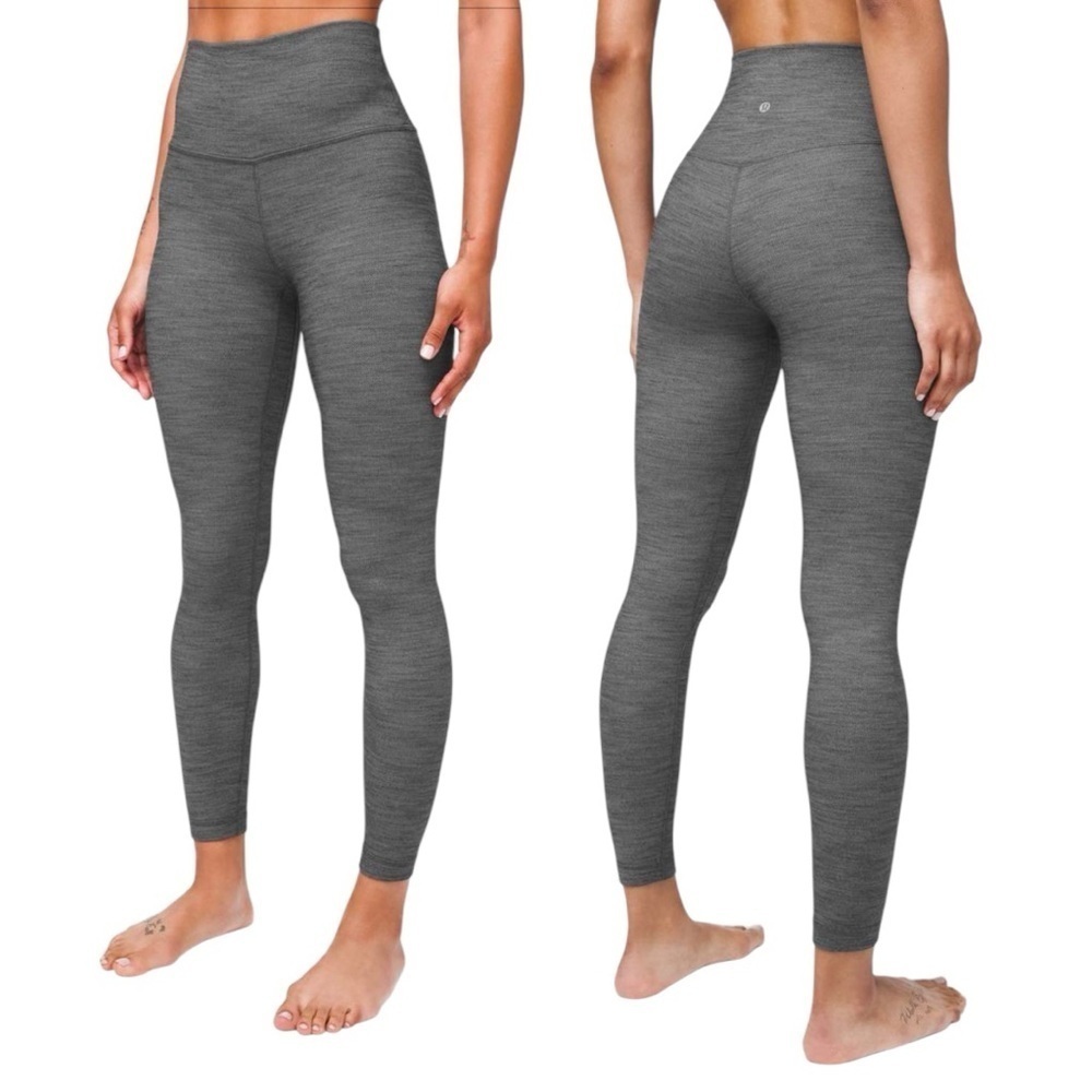 Lululemon Align Pant II 25" US 6 Mini Heathered Herringbone Black White